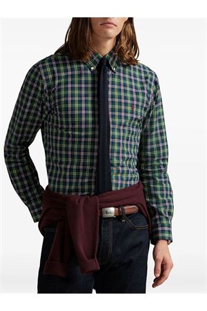 Green cotton checkered shirt RALPH LAUREN | 710P06020002MULTI